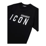 Dsquared2 T-Shirt Girocollo Tinta Unita con Stampa per Neonato DQ2968 NERO DSQUARED2 