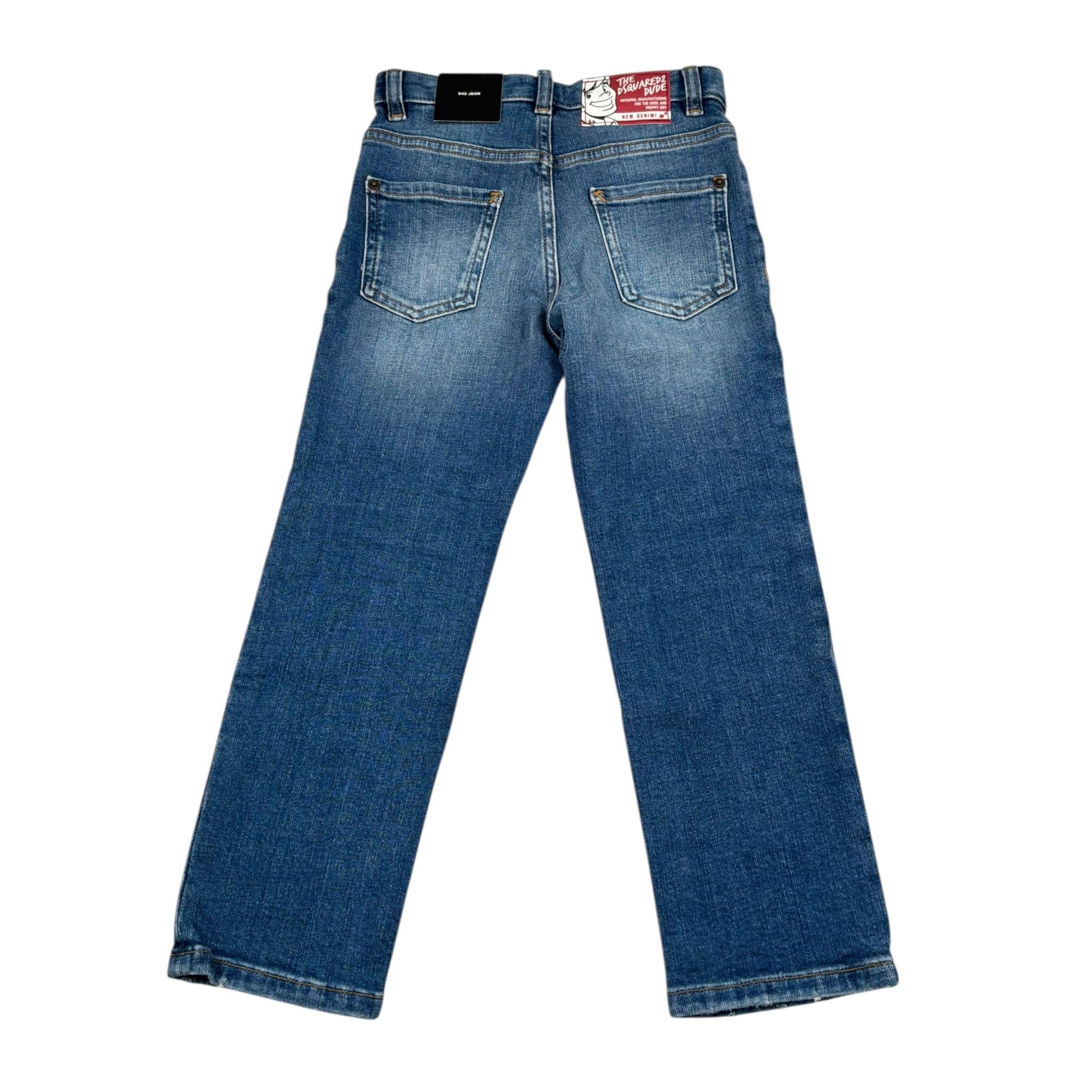 Dsquared2 Jeans Tinta Unita con 5 Tasche per Bambino DQ2252X BLU DSQUARED2 