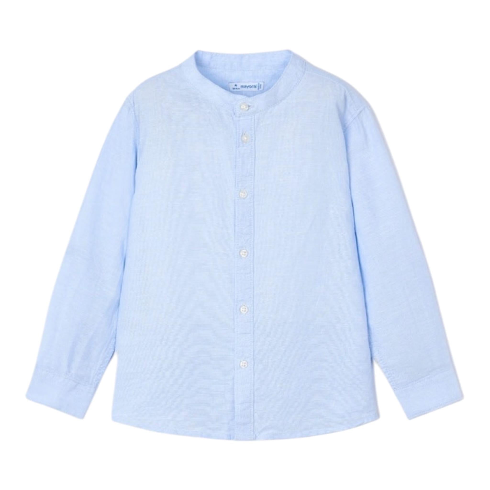 Mayoral Camicia con Colletto Coreano Tinta Unita per Neonato 3119N AZZURRO MAYORAL 