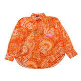 F**K Camicia Tinta Unita Manica Lunga Con Fantasia Arancione Per Bambina
