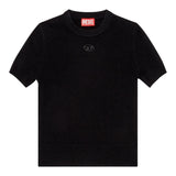 Diesel T-Shirt Girocollo Tinta Unita con Logo per Bambina J02279 NERO DIESEL 