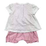 Fay Set Pagliaccetto Bicolore -Cappello-Bavetta Bianco/Rosa Per Neonata