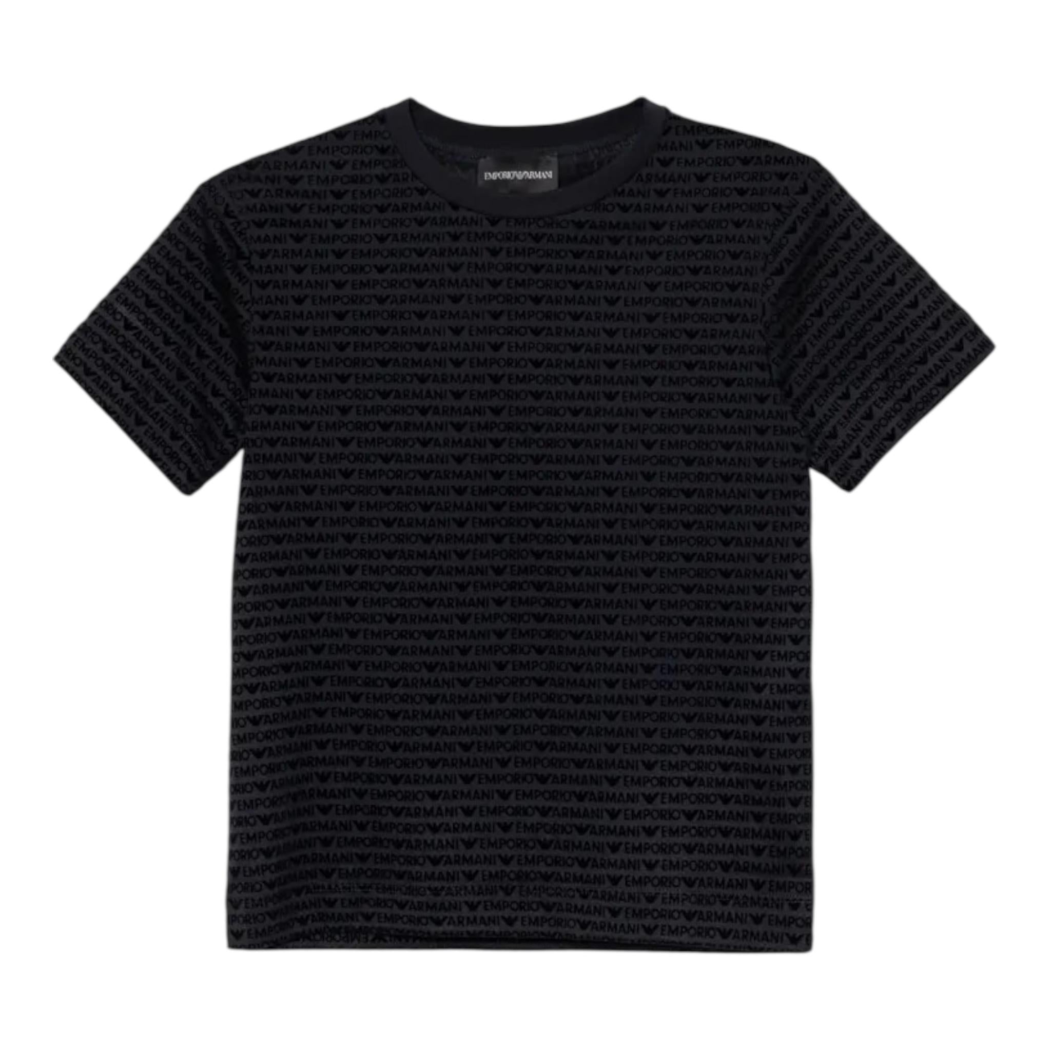 Emporio Armani T-Shirt Girocollo Logata per Bambino 6D4TD5 NERO EMPORIO ARMANI 