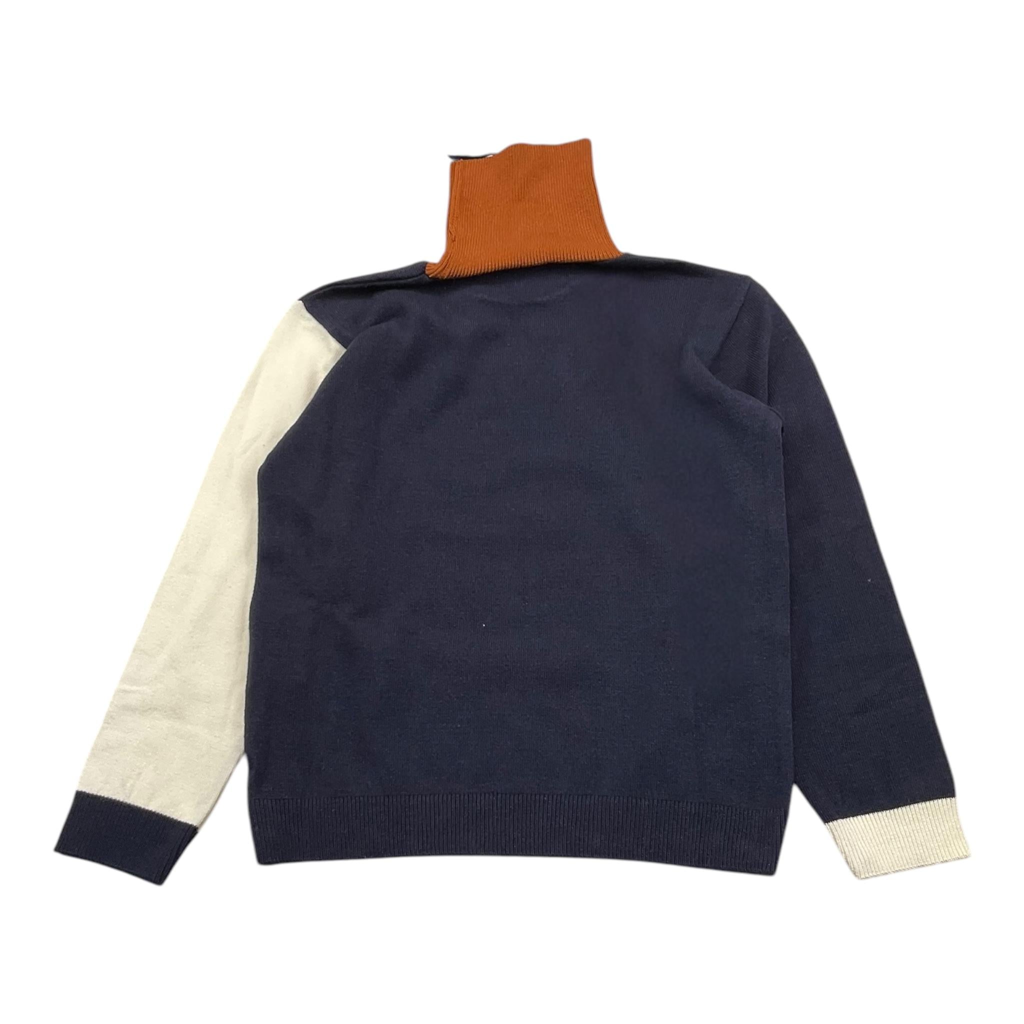 EMANUEL PRIS maglia tricolore collo alto Blu per Bambino EMG7078B BLU EMANUEL PRIS 