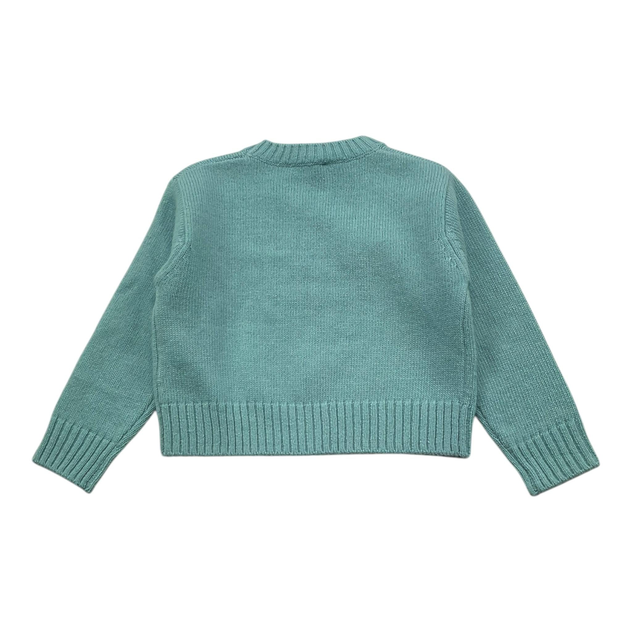 IL GUFO maglia tinta unita con stampa Verde per Neonata A24MA473EM220 VERDE IL GUFO 