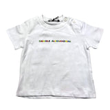 Daniele Alessandrini T-Shirt Girocollo Tinta Unita Con Stampa Logo Bianco Per Neonato