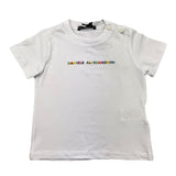 Daniele Alessandrini T-Shirt Girocollo Tinta Unita con Stampa Logo Bianco per Neonato
