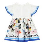 Dolce & Gabbana Abito Tinta Unita Giromanica con Stampa per Bambina L5JD9P BIANCO DOLCE & GABBANA 