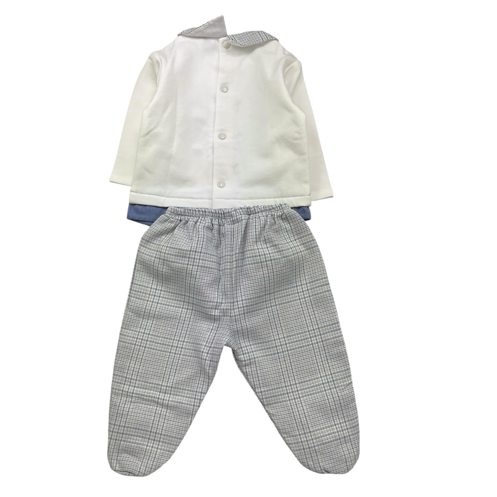 NINNAOH completo 2pz maglia-ghettina Bianco/blu per Neonato I22240C BIANCO/BLU NINNAOH 