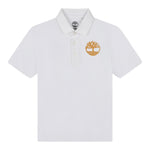 Timberland Polo Mezza Manica Tinta Unita con Logo per Bambino T60258 BIANCO TIMBERLAND 