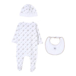 Boss Completo 3 Pezzi Tutina-Bavetta-Cappelli per Neonato J52175 BIANCO BOSS 
