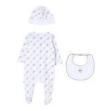 Boss Completo 3 Pezzi Tutina-Bavetta-Cappelli per Neonato J52175 BIANCO BOSS 