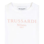 Trussardi T-Shirt Girocollo Tinta Unita con Stampa per Bambina TGP25004TS BIANCO TRUSSARDI 