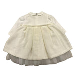 LALALU' abito manica lunga tinta unita con paillettes Panna per Neonata VTL008N PANNA LALALU' 