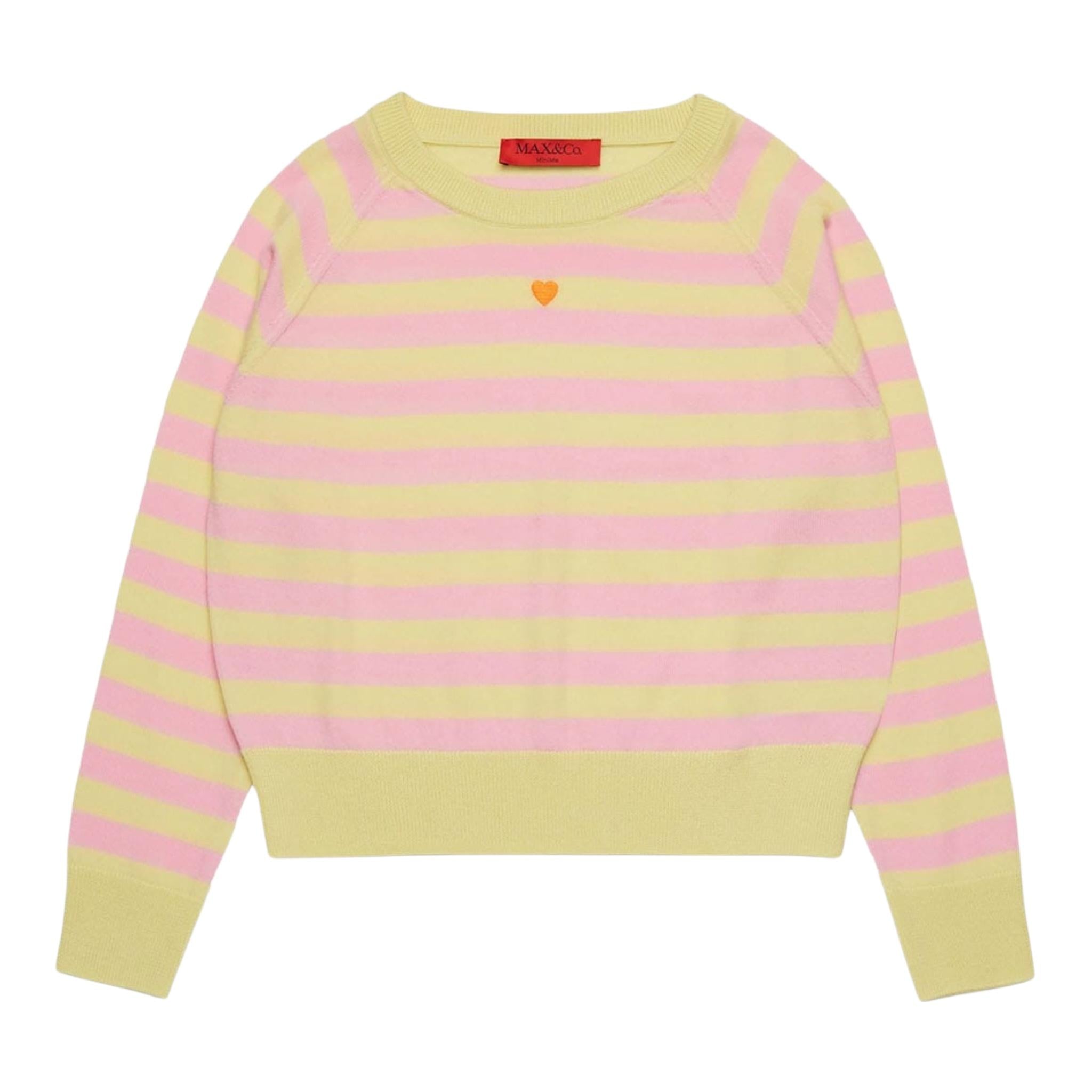 Max Mara Maglia Girocollo Fantasia A Righe per Bambina MX0003 GIALLO MAX MARA 