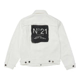 N°21 Giubbino In Denim Tinta Unita Bianco Per Bambino