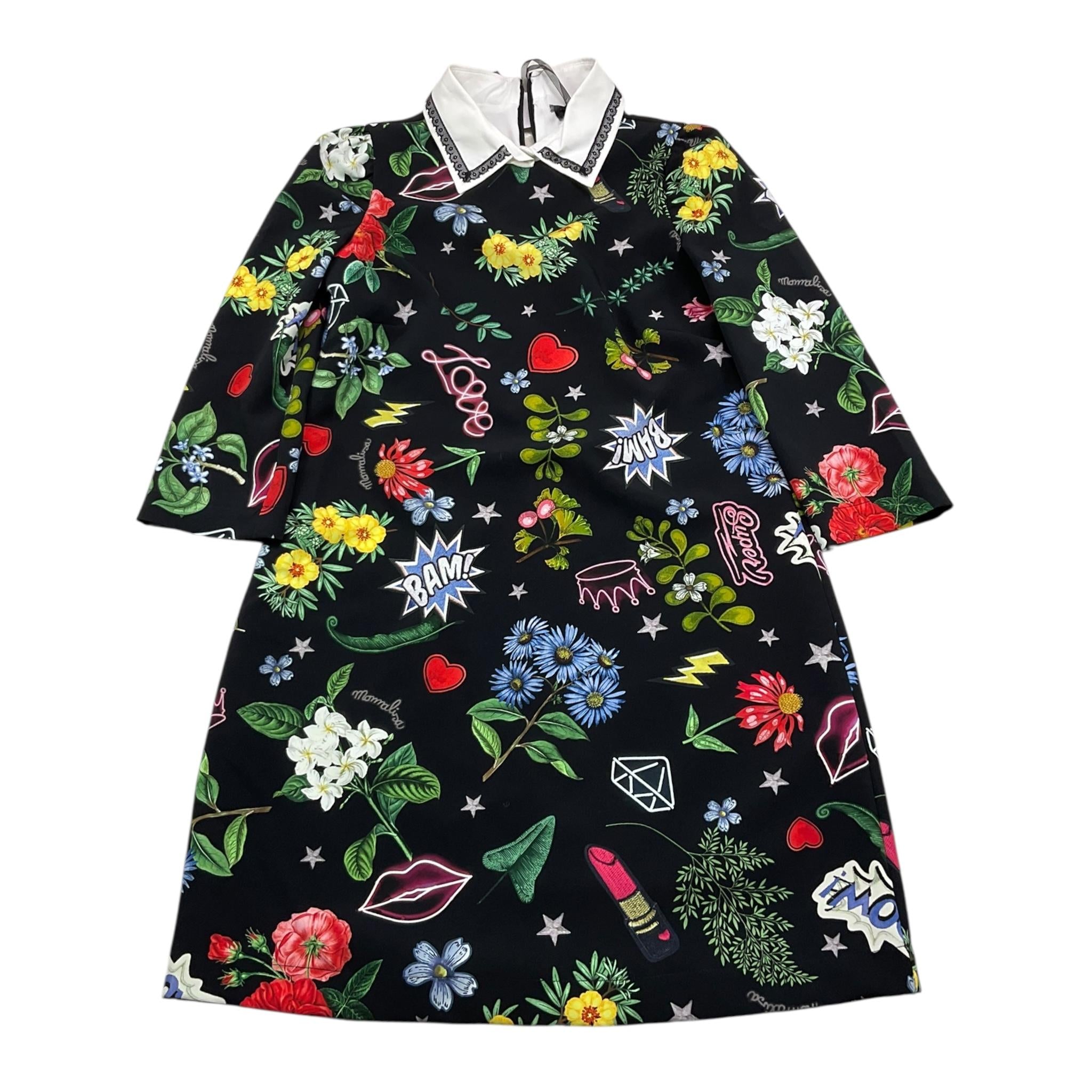 MONNALISA abit mezza manica tinta unita fantasia floreale Nero per Bambina 414917 NERO MONNALISA 