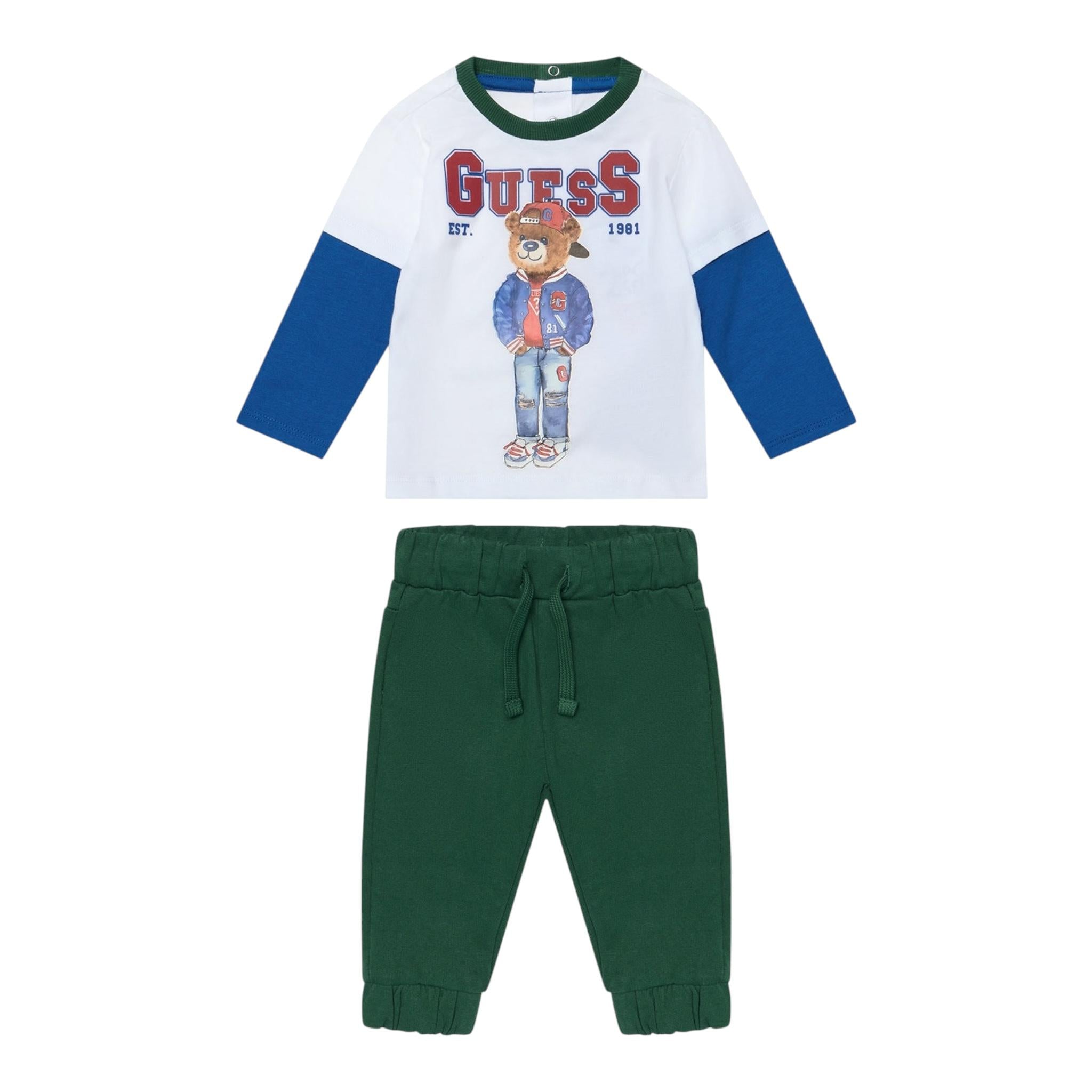 Guess Completo 2 Pezzi Shirt-Bermuda per Neonato I5RG04K8HM4 VERDE GUESS 