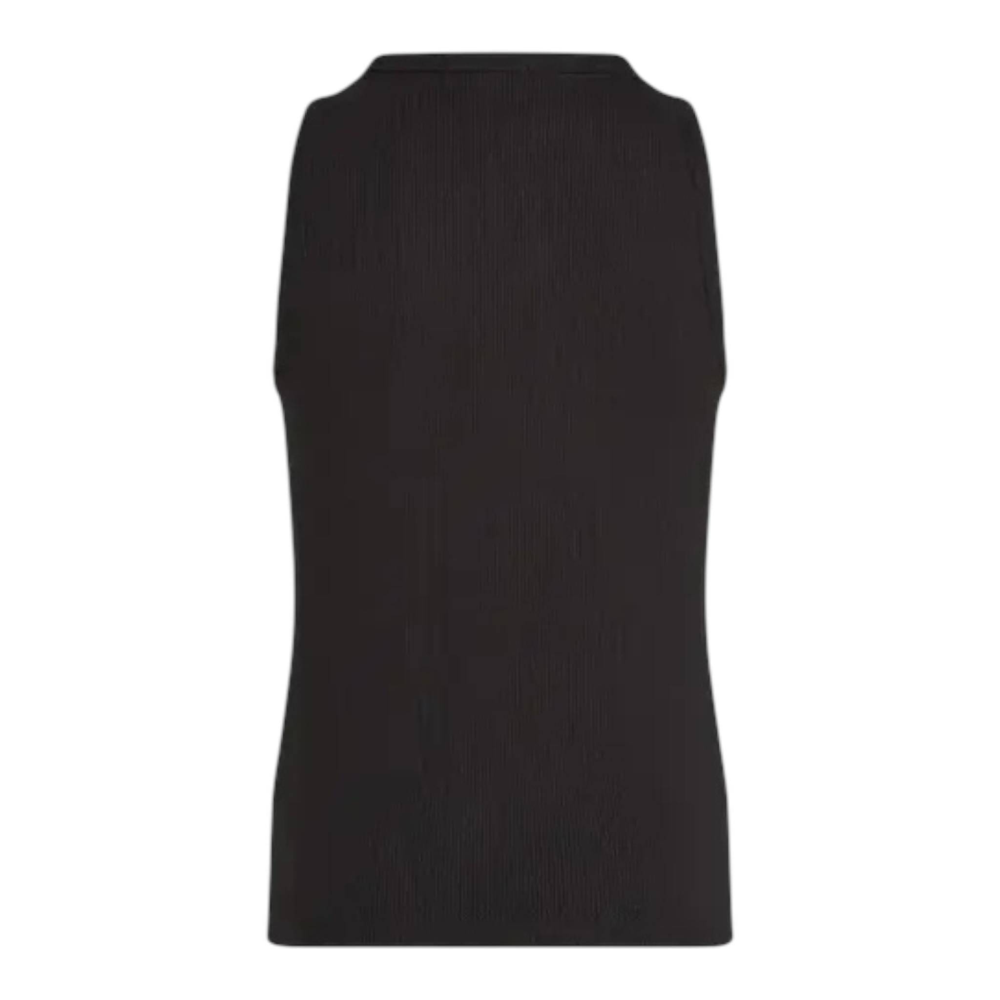 Calvin Klein Canotta Tinta Unita Giromanica con Stampa per Bambina IG0IG02871X NERO CALVIN KLEIN 