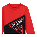 GUESS felpa girocollo tinta unita con stampa Rosso per Bambino N4YQ04KA6R4 ROSSO GUESS 