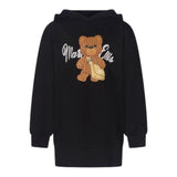 MARC ELLIS abito felpa con cappuccio tinta unita con stampa orso Nero per Bambina JMJMX00266 NERO MARC ELLIS 