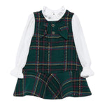 ABEL & LULA abito tinta unita con finta camicia e fantasia Verde per Neonata 5511 VERDE ABEL & LULA 