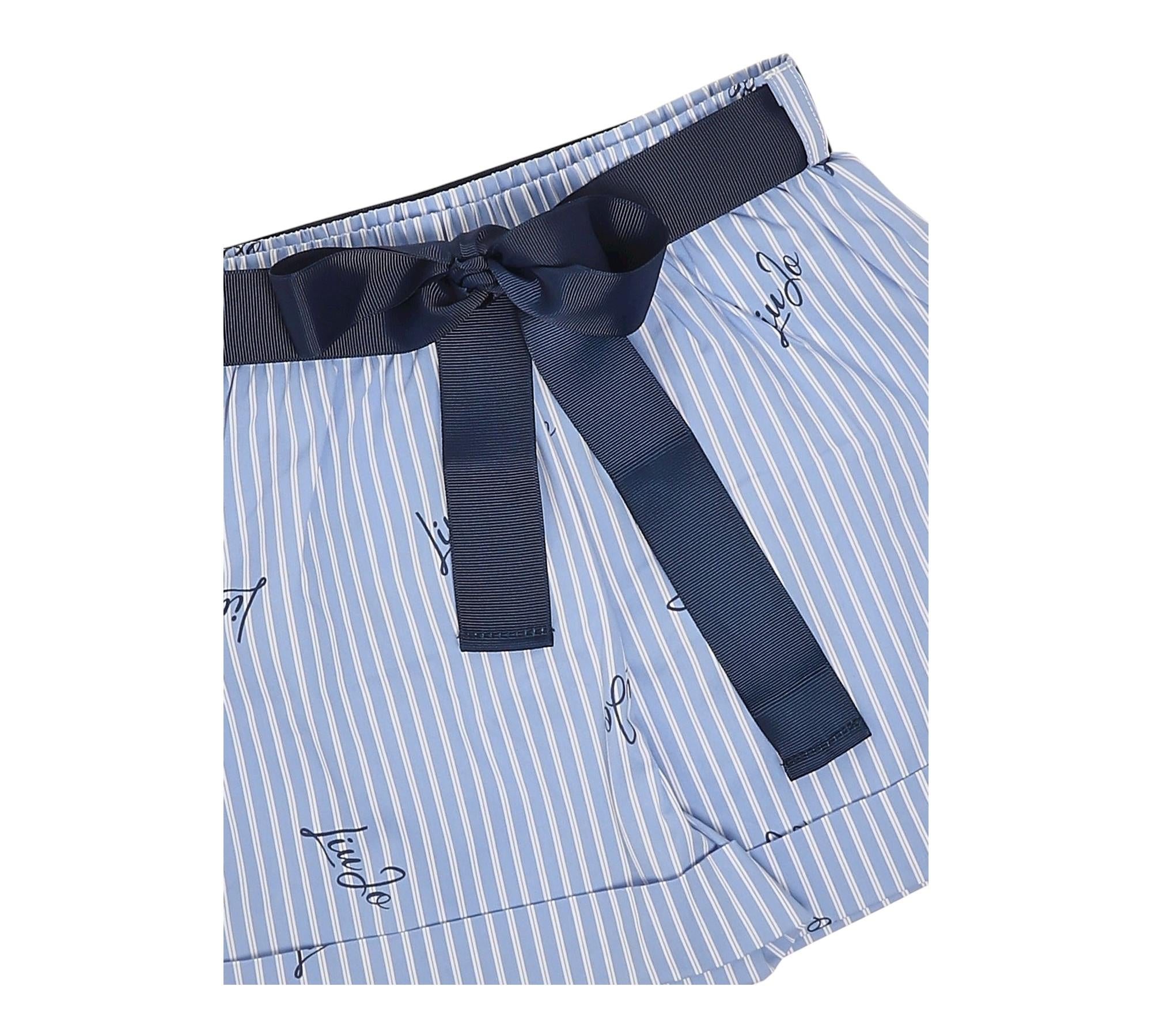 Liu Jo Short Tinta Unita con Fantasia A Righe per Bambina KA5143XX AZZURRO LIU JO 