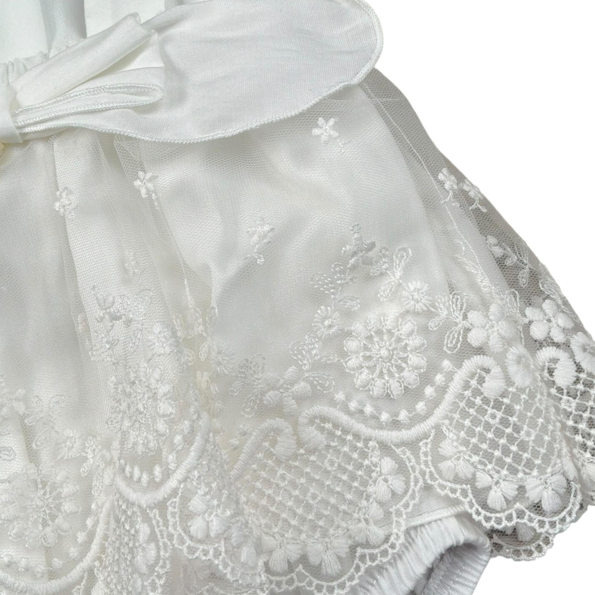 Barcellino Completo 2 Pezzi Camicia-Salopette per Neonata 120721 BIANCO BARCELLINO 