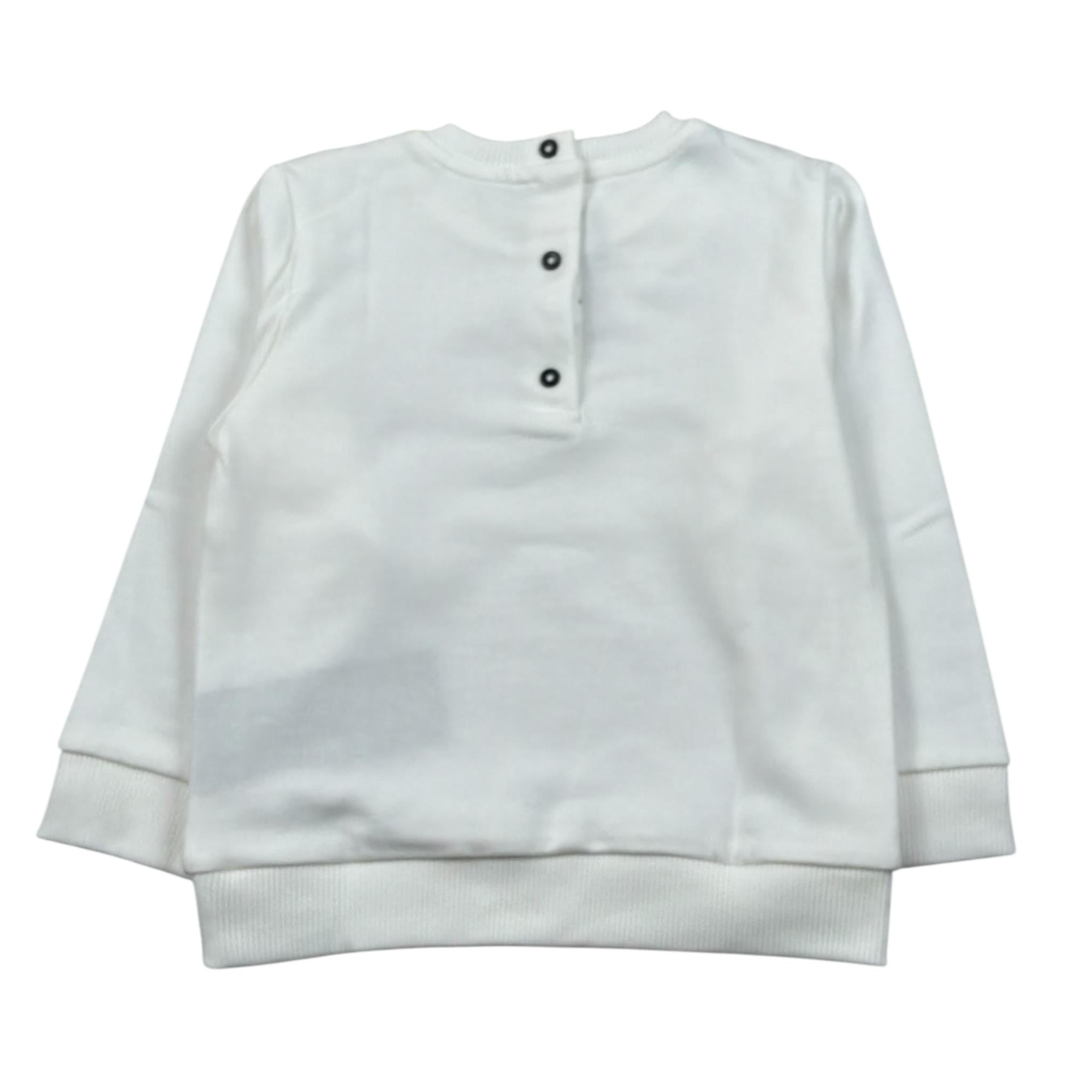 Balmain Felpa Chiusa Girocollo tinta unita con Logo Bianco per Bambino BV4560X BIANCO BALMAIN 