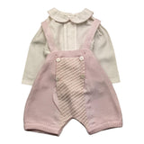 Marlu' Completo 2 Pezzi Camicia-Pagliaccetto Bianco/Rosa Per Neonata