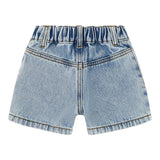 Moschino Short In Denim Tinta Unita con Elastico In Vita per Neonata MUQ017 AZZURRO MOSCHINO 