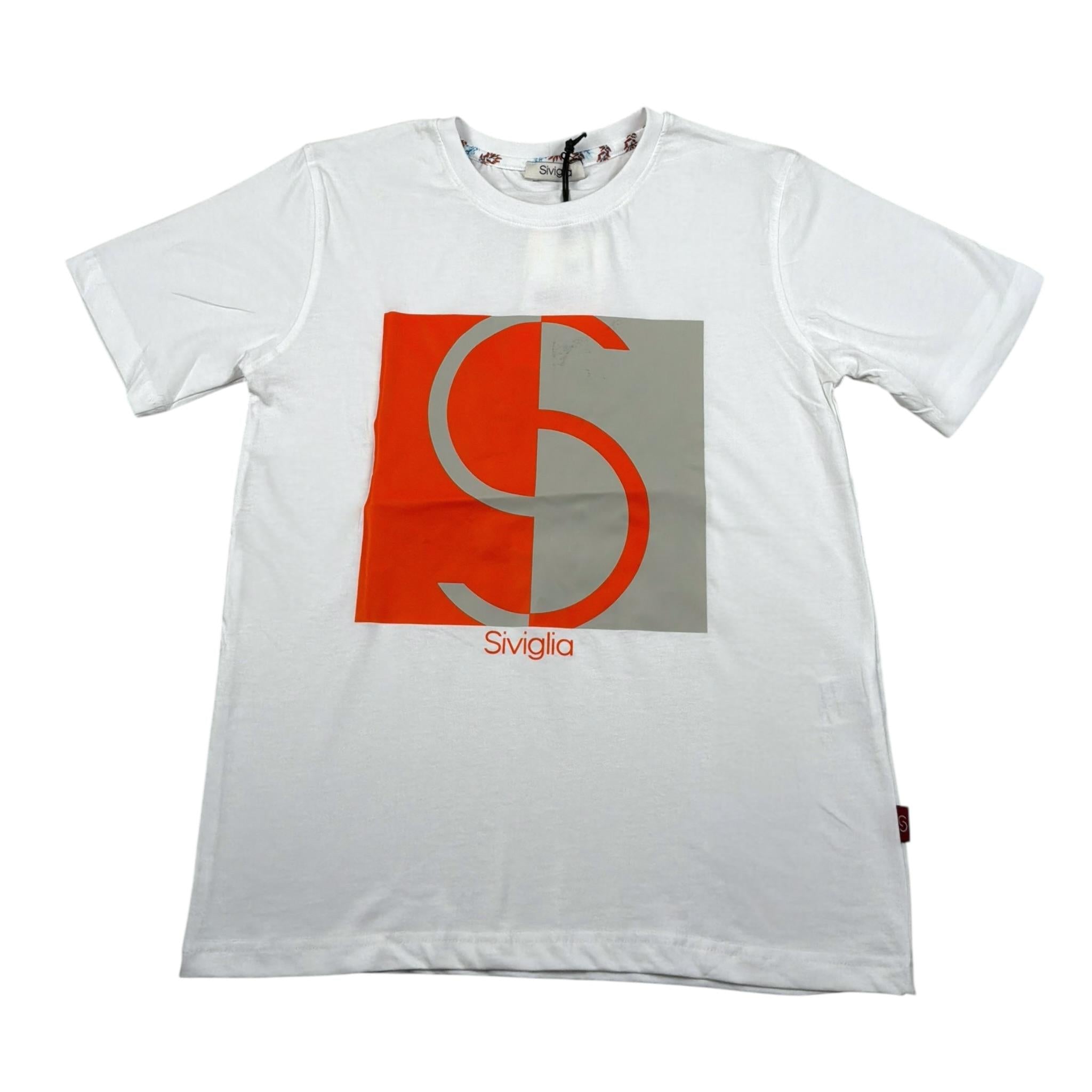 Siviglia T-Shirt Girocollo Tinta Unita con Stampa per Bambino SVJTS17215 BIANCO SIVIGLIA 