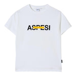 Aspesi T-Shirt Girocollo Tinta Unita con Stampa per Bambino S25051TSM7038 BIANCO ASPESI 