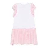 Monnalisa Abito Bicolore con Stampa E Brillantini per Bambina 19E918 BIANCO/ROSA MONNALISA 