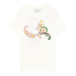 Etro T-Shirt Girocollo Tinta Unita con Ricamo per Bambina GW8A71 PANNA ETRO 