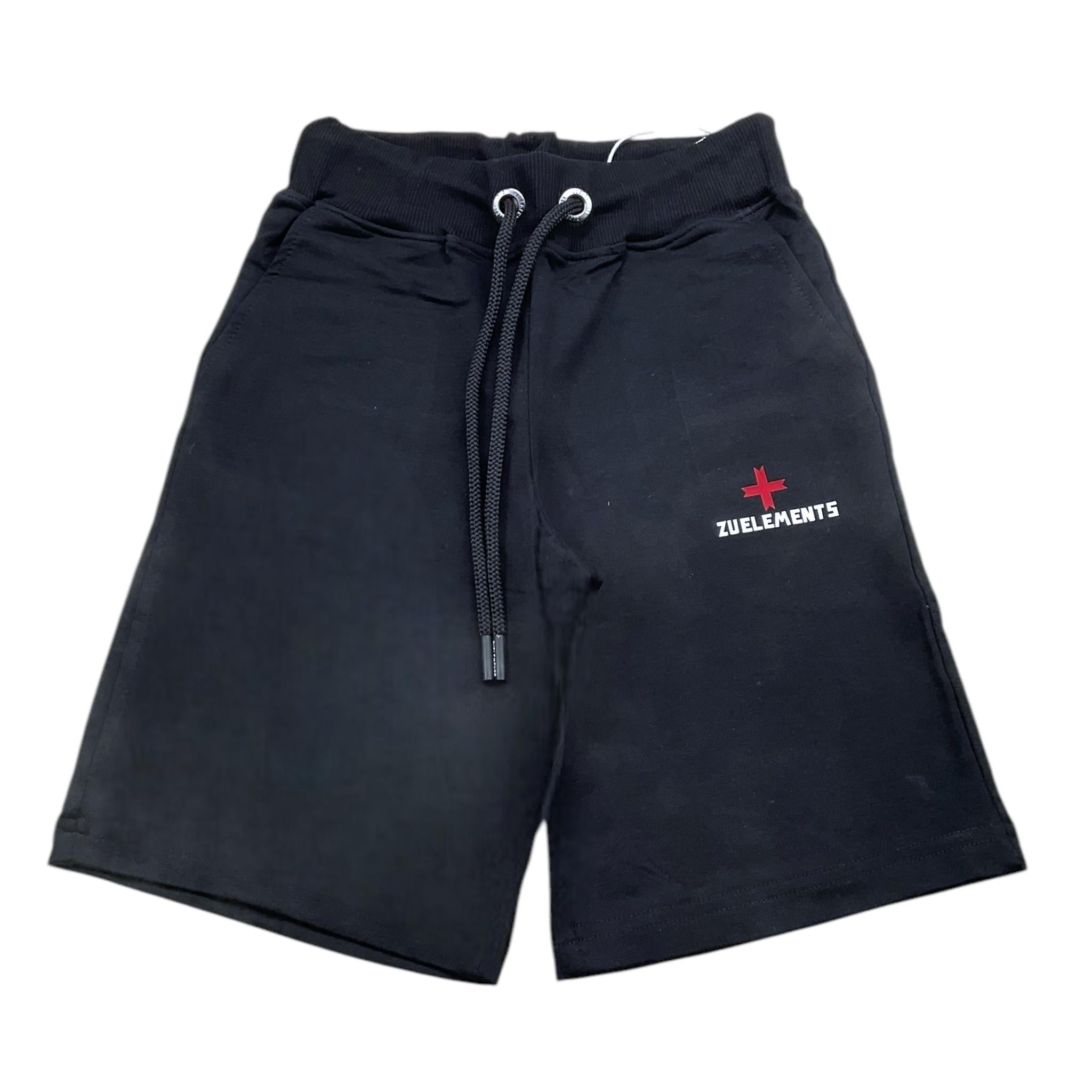 Zu+Elements Bermuda In Tuta Tinta Unita Con Stampa Nero Per Bambino ZU1610 NERO ZU+ELEMENTS 