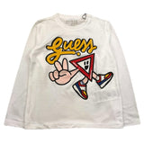 GUESS shirt girocollo tinta unita cn stampa logo Bianco per Bambino N4YI03K8HM4 BIANCO GUESS 