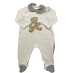 LE BEBE' tutina tinta unita con stampa orso Bianco per Neonata LBG4858 BIANCO LE BEBE' 