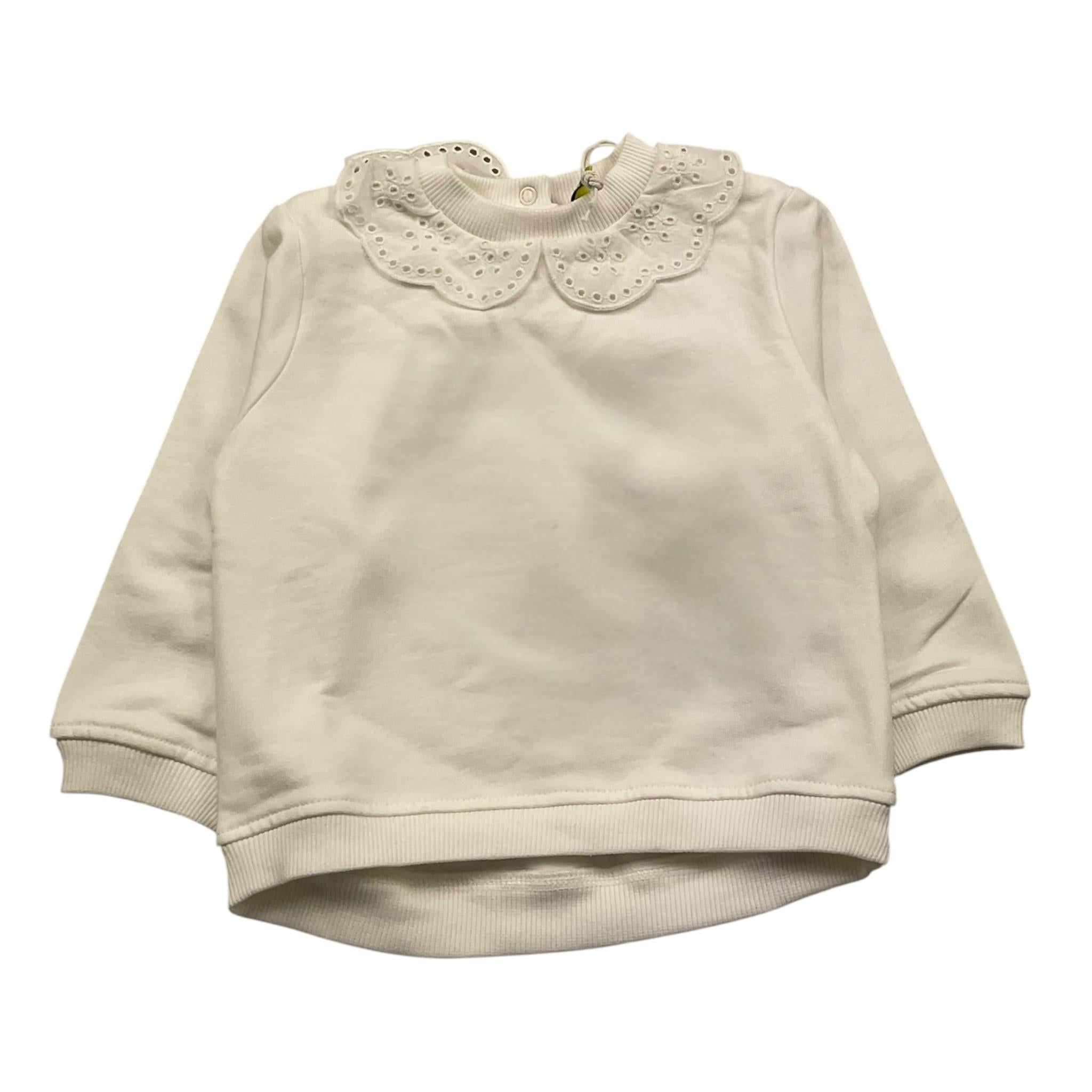 LOSAN felpa chiusa girocollo tinta unita Bianco per Neonata LBGA0202 BIANCO LOSAN 