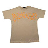 Disclaimer Einfarbiges Rundhals-T-Shirt mit Kontrastdruck Beige für Jungen