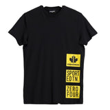 Dsquared2 T-Shirt Girocollo Tinta Unita con Stampa per Neonato DQ0281 NERO DSQUARED2 