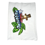 Moschino Telo Mare Tinta Unita con Stampa per Neonata HTX01B BIANCO MOSCHINO 