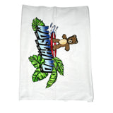 Moschino Telo Mare Tinta Unita con Stampa per Neonata HTX01B BIANCO MOSCHINO 