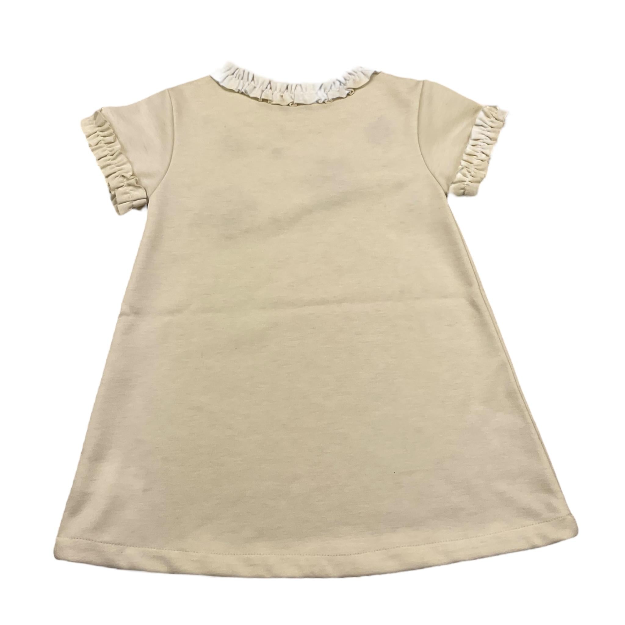 MALVI & CO abito mezza manica tinta unita con ricami Panna per Bambina F23M005VEWX PANNA MALVI & CO 