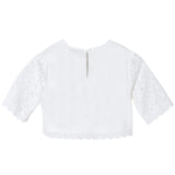 Twinset Camicia Mezza Manica In Merletto Bianco Per Bambina