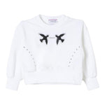 PINKO felpa girocollo tinta unita con stampa Bianco per Bambina F4PIBGSW208 BIANCO PINKO 