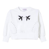 PINKO felpa girocollo tinta unita con stampa Bianco per Bambina F4PIBGSW208 BIANCO PINKO 