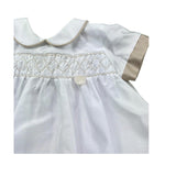 Le Bebe Abito Mezza Manica Tinta Unita con Profili In Contrasto per Neonata LBG6340 BIANCO LE BEBE 