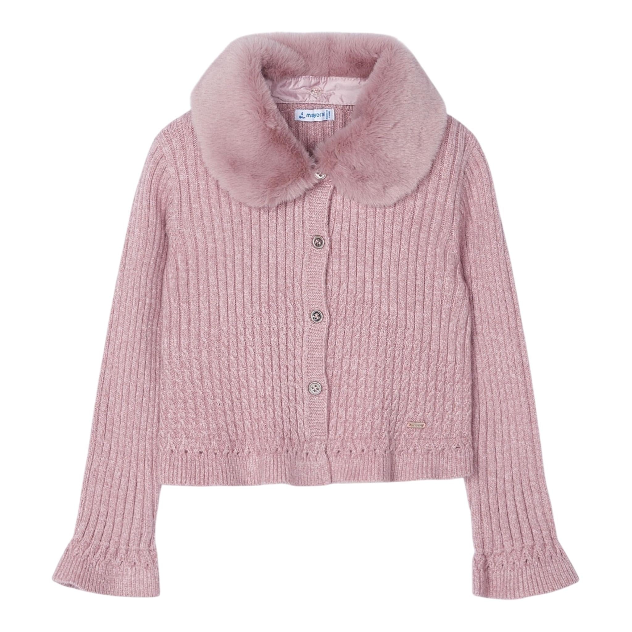MAYORAL cardigan tinta unita con colletto rimovibile Rosa per Neonata 4362XXXN ROSA MAYORAL 