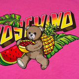 Moschino T-Shirt Girocollo Tinta Unita con Stampa per Bambina HJM060 FUXIA MOSCHINO 